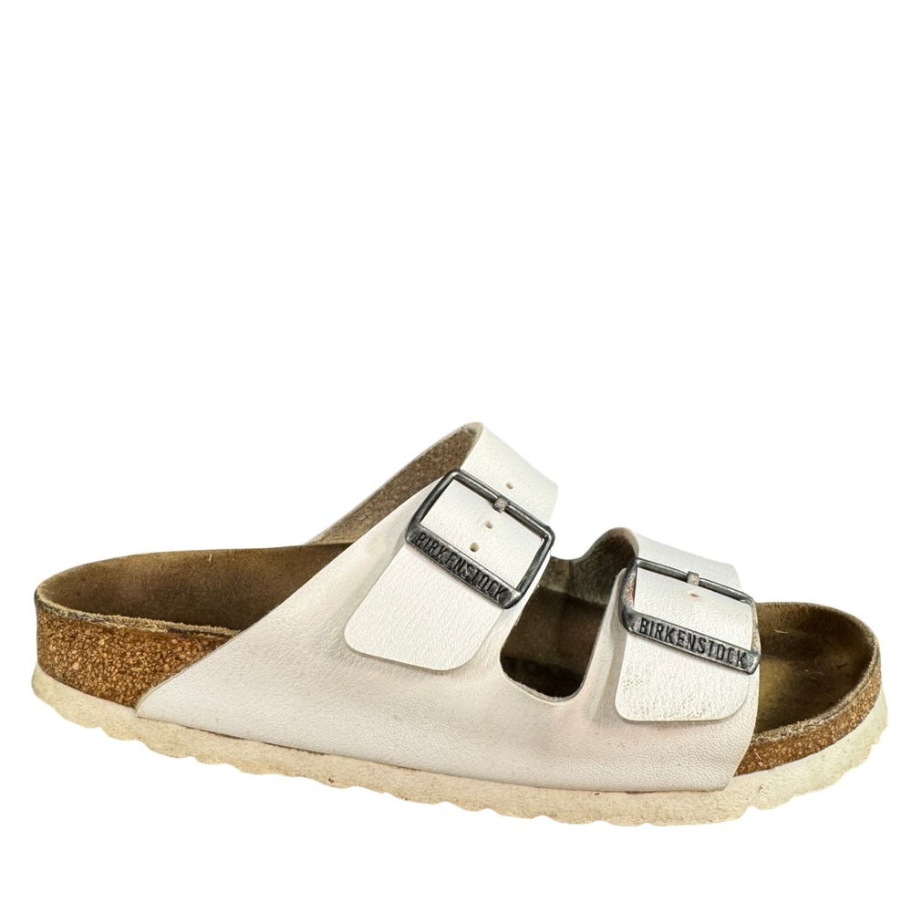 Birkenstock Arizona White Birko-Flor Two Strap Sandals Womens 38 L7 M5